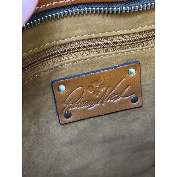 Patricia Nash Leather Tote Purse With Floral Print & Braided Handles - Picture 9 of 11